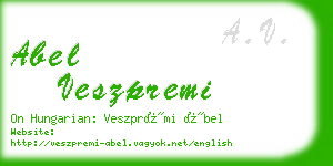 abel veszpremi business card